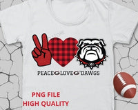 Peace Love Bulldogs Sublimation Design PNG