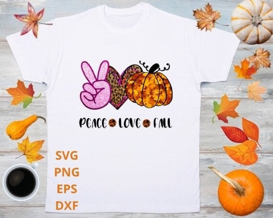 Peace love fall PNG file