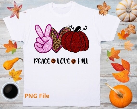 Peace, Love, Fall Pumpkin PNG file