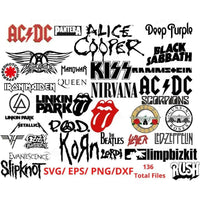 Music Rock Legends Logo SVG Bundle 136 files