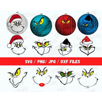 Grinch Face SVG bundle