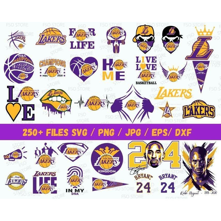 Lakers basketball team Logos w/ Kobe Byrant 250 designs