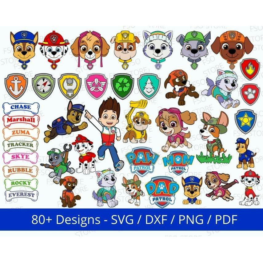 Paw Patrol Bundle 80+ Designs Layered SVG Bundle