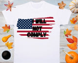 I will not comply PNG file, American flag Png file