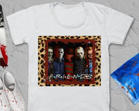 Friends Scary Leopard print PNG, Jason, Freddy, Chucky, Texas Chainsaw, Mike Myers Scary PNG