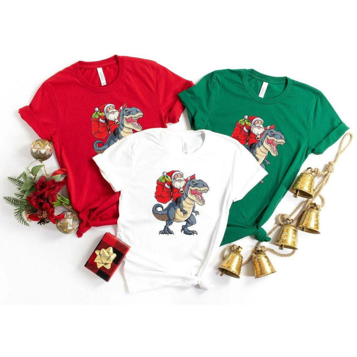 Santa Riding Dinosaur T Rex Christmas Png File