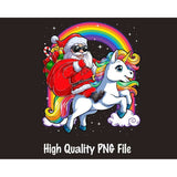 Santa Riding Unicorn PNG | Christmas Png | Family Supply Digitals