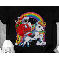 Santa Riding Unicorn PNG | Christmas Png | Family Supply Digitals