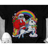 Santa Riding Unicorn PNG | Christmas Png | Family Supply Digitals