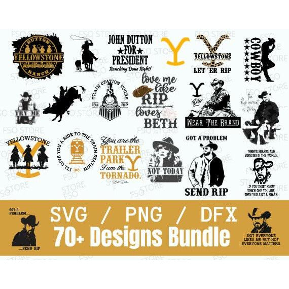 Yellowstones 70+ Design Svg Bundle