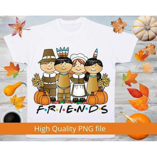 Happy Thanksgiving Friends Design! PNG transparent high quality digital download.